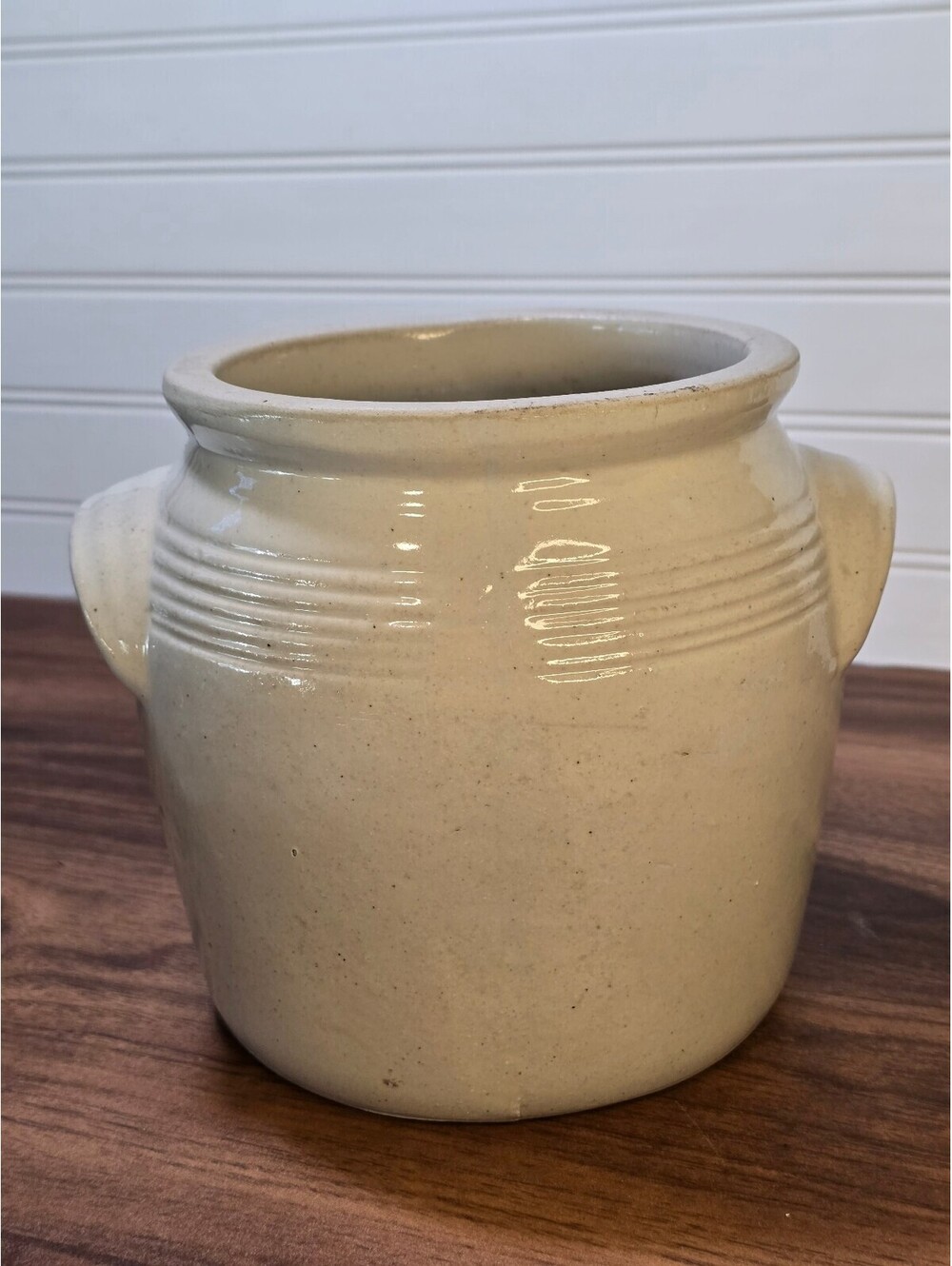 Vintage Stoneware Pottery Crock with Handles